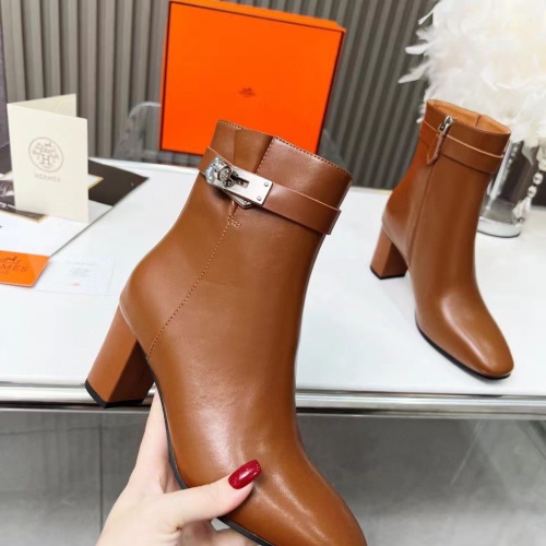 Replica Hermes Boots For Women #1236607 $108.00 USD for Wholesale