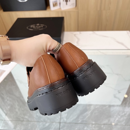 Replica Prada Leather Shoes For Women #1236633 $102.00 USD for Wholesale