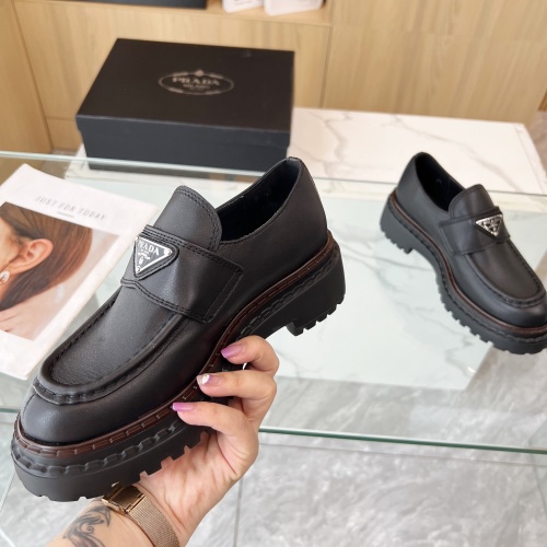 Replica Prada Leather Shoes For Women #1236640 $102.00 USD for Wholesale