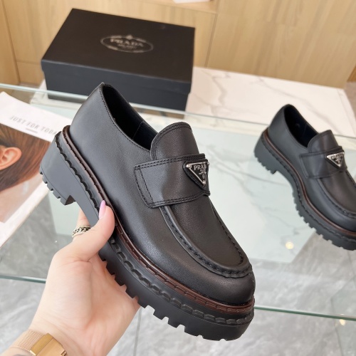 Replica Prada Leather Shoes For Women #1236640 $102.00 USD for Wholesale