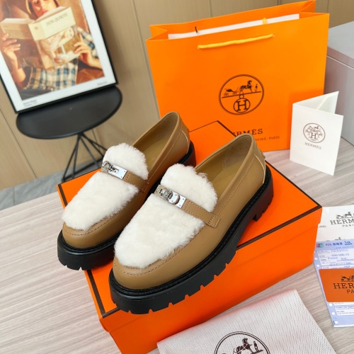 Hermes Leather Shoes For Women #1236667 $102.00 USD, Wholesale Replica Hermes Leather Shoes