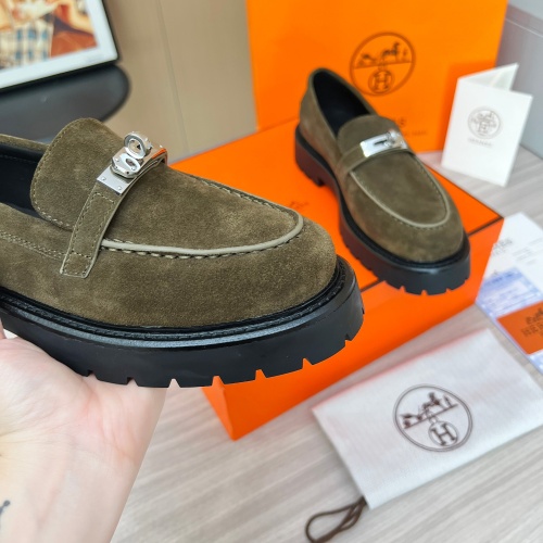 Replica Hermes Leather Shoes For Women #1236668 $102.00 USD for Wholesale