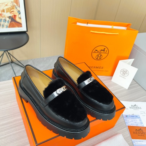 Hermes Leather Shoes For Women #1236669 $102.00 USD, Wholesale Replica Hermes Leather Shoes