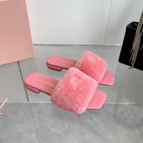 Replica MIU MIU Slippers For Women #1236678 $96.00 USD for Wholesale