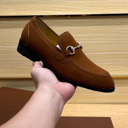 Replica Salvatore Ferragamo Leather Shoes For Men #1236847 $76.00 USD for Wholesale