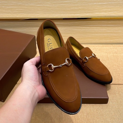 Replica Salvatore Ferragamo Leather Shoes For Men #1236847 $76.00 USD for Wholesale