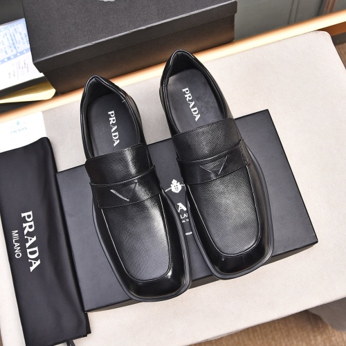 Replica Prada Leather Shoes For Men #1236890 $102.00 USD for Wholesale