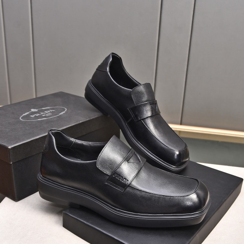 Replica Prada Leather Shoes For Men #1236890 $102.00 USD for Wholesale