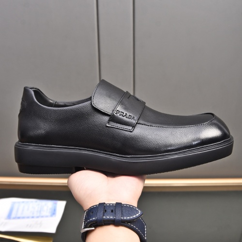 Replica Prada Leather Shoes For Men #1236890 $102.00 USD for Wholesale