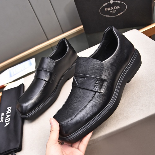 Replica Prada Leather Shoes For Men #1236890 $102.00 USD for Wholesale