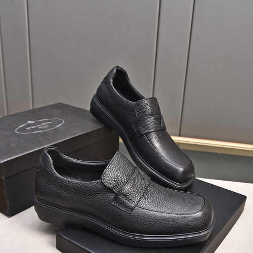 Replica Prada Leather Shoes For Men #1236893 $102.00 USD for Wholesale