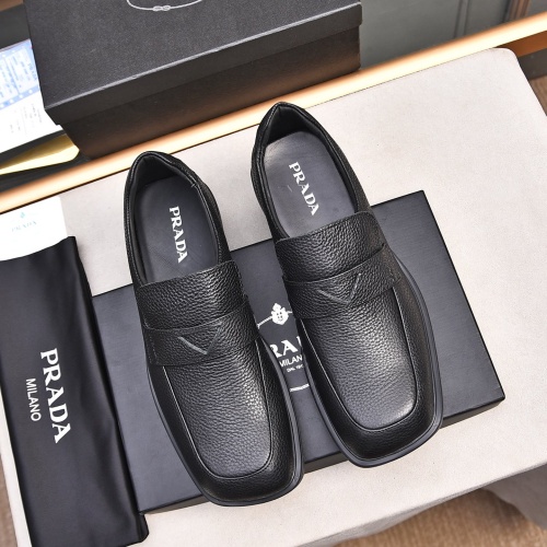 Replica Prada Leather Shoes For Men #1236893 $102.00 USD for Wholesale