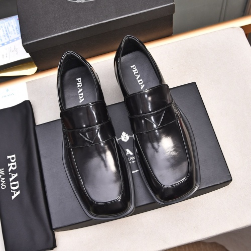 Replica Prada Leather Shoes For Men #1236897 $102.00 USD for Wholesale