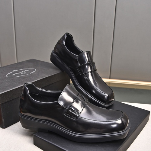 Replica Prada Leather Shoes For Men #1236897 $102.00 USD for Wholesale