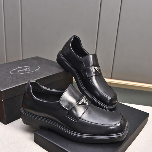 Replica Prada Leather Shoes For Men #1236903 $102.00 USD for Wholesale