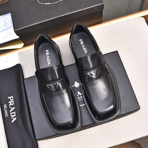 Replica Prada Leather Shoes For Men #1236903 $102.00 USD for Wholesale