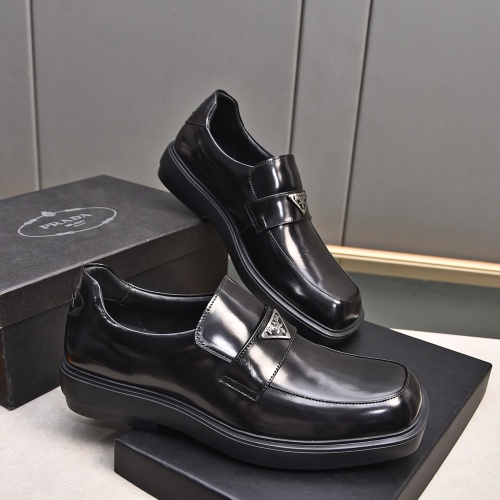 Replica Prada Leather Shoes For Men #1236904 $102.00 USD for Wholesale