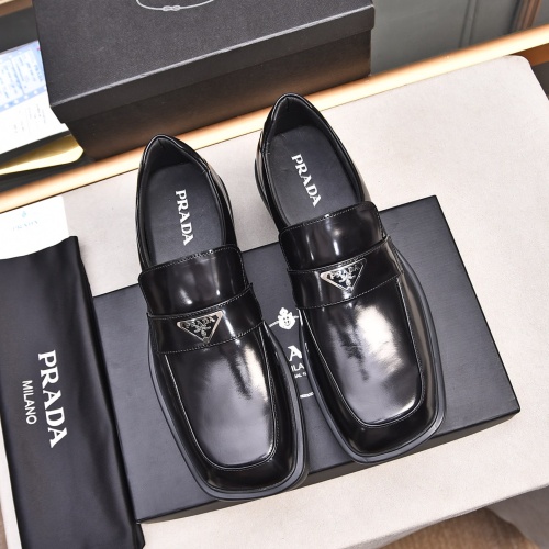 Replica Prada Leather Shoes For Men #1236904 $102.00 USD for Wholesale