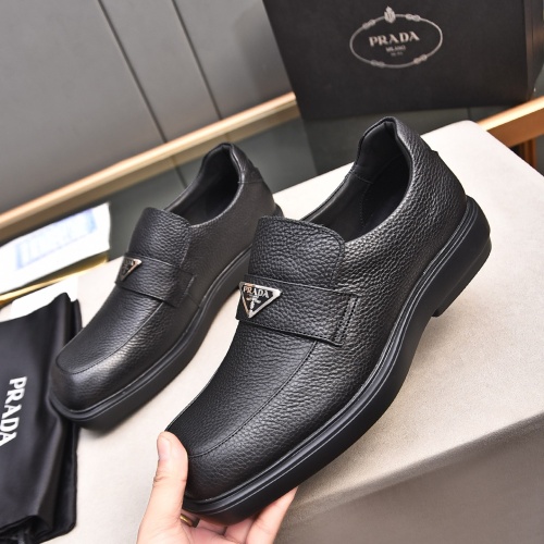 Replica Prada Leather Shoes For Men #1236905 $102.00 USD for Wholesale