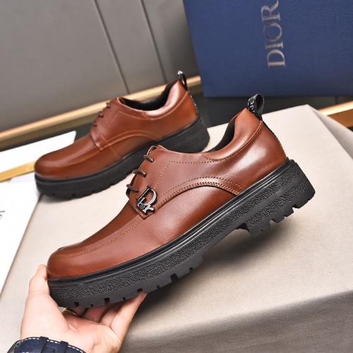 Replica Christian Dior Leather Shoes For Men #1236908 $92.00 USD for Wholesale