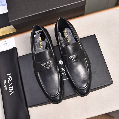 Replica Prada Leather Shoes For Men #1236911 $98.00 USD for Wholesale