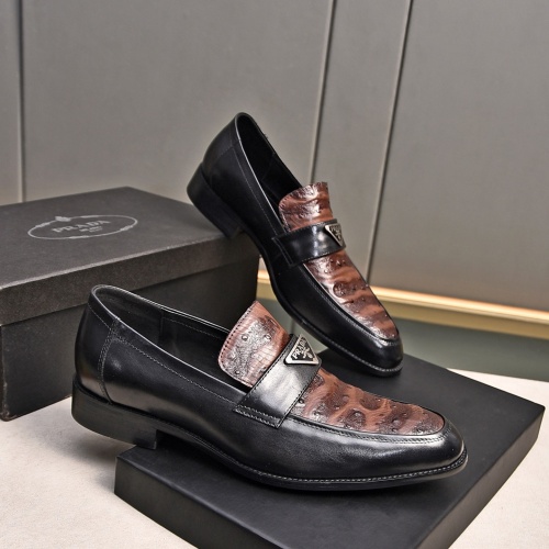 Replica Prada Leather Shoes For Men #1236914 $98.00 USD for Wholesale