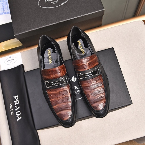 Replica Prada Leather Shoes For Men #1236916 $98.00 USD for Wholesale