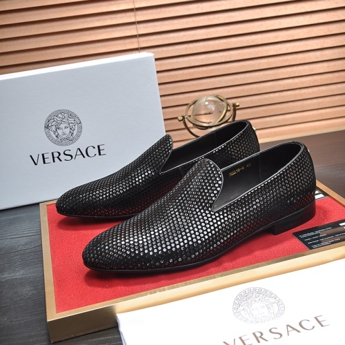 Versace Leather Shoes For Men #1236924 $85.00 USD, Wholesale Replica Versace Leather Shoes