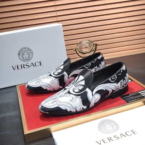 Versace Leather Shoes For Men #1236925 $85.00 USD, Wholesale Replica Versace Leather Shoes