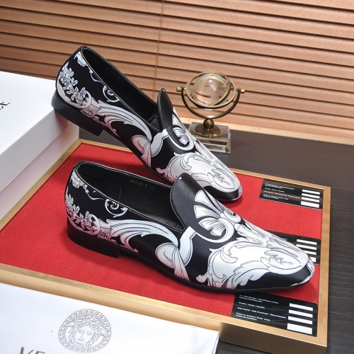 Replica Versace Leather Shoes For Men #1236925 $85.00 USD for Wholesale