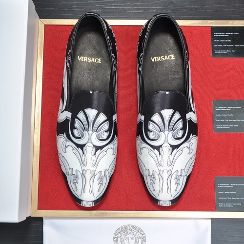 Replica Versace Leather Shoes For Men #1236925 $85.00 USD for Wholesale