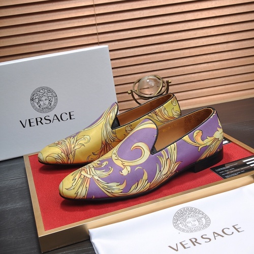 Versace Leather Shoes For Men #1236926 $85.00 USD, Wholesale Replica Versace Leather Shoes