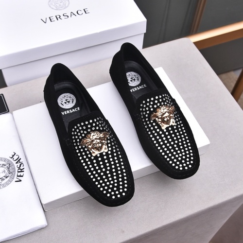 Versace Leather Shoes For Men #1237198 $76.00 USD, Wholesale Replica Versace Leather Shoes