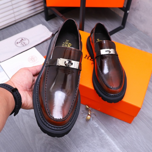 Replica Hermes Leather Shoes For Men #1237311 $118.00 USD for Wholesale