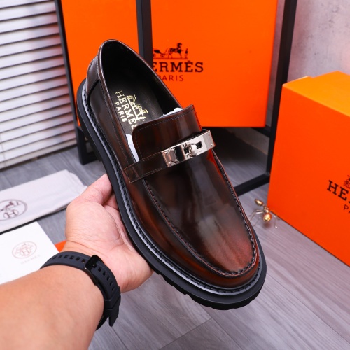 Replica Hermes Leather Shoes For Men #1237311 $118.00 USD for Wholesale