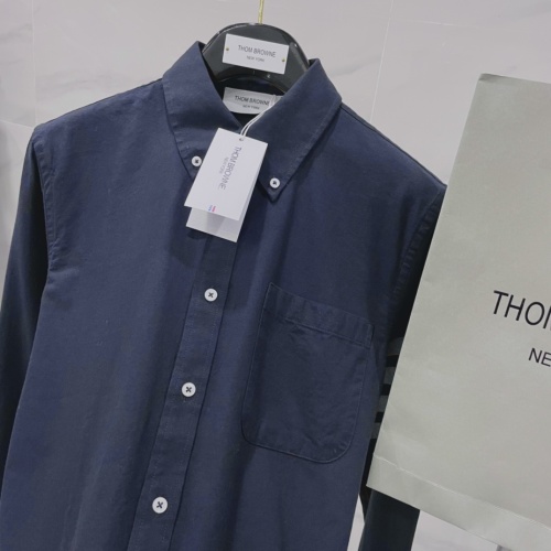 Replica Thom Browne TB Shirts Long Sleeved For Unisex #1237325 $56.00 USD for Wholesale