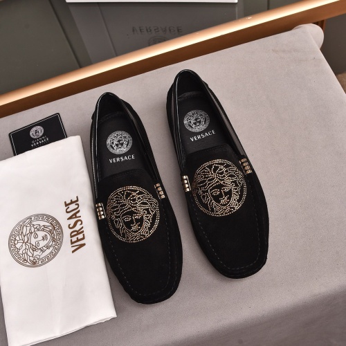 Versace Leather Shoes For Men #1237486 $76.00 USD, Wholesale Replica Versace Leather Shoes