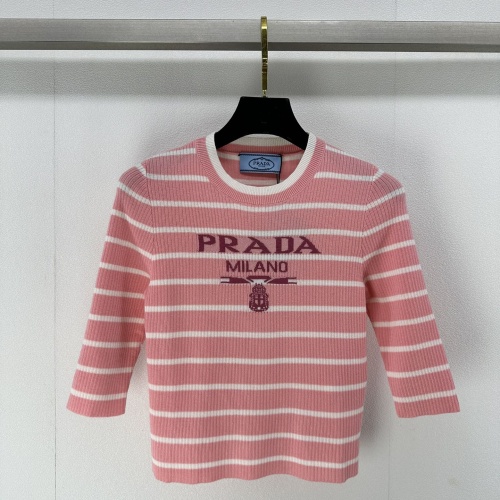 Prada T-Shirts Short Sleeved For Women #1237749 $76.00 USD, Wholesale Replica Prada T-Shirts