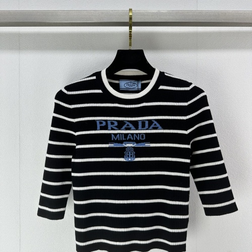 Prada T-Shirts Short Sleeved For Women #1237751 $76.00 USD, Wholesale Replica Prada T-Shirts