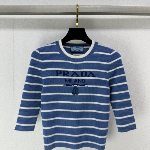 Prada T-Shirts Short Sleeved For Women #1237752 $76.00 USD, Wholesale Replica Prada T-Shirts