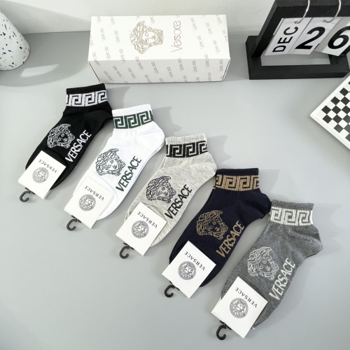 Replica Versace Socks For Men #1237772 $27.00 USD for Wholesale