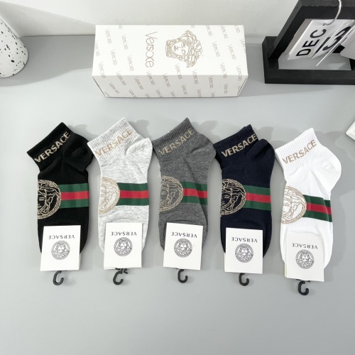 Versace Socks For Men #1238059 $27.00 USD, Wholesale Replica Versace Socks