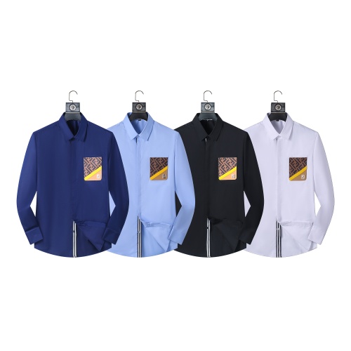 Replica Fendi Shirts Long Sleeved For Men #1238224 $40.00 USD for Wholesale