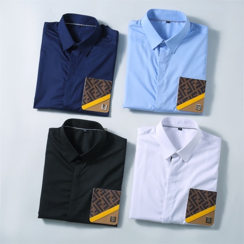 Replica Fendi Shirts Long Sleeved For Men #1238227 $40.00 USD for Wholesale