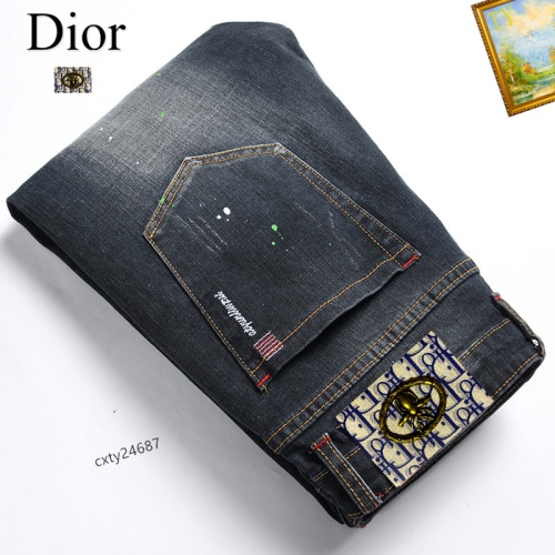 Replica Christian Dior Jeans For Men #1238337 $48.00 USD for Wholesale