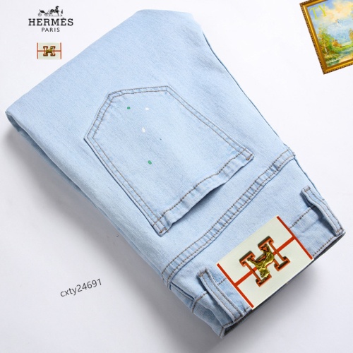 Replica Hermes Jeans For Men #1238339 $48.00 USD for Wholesale