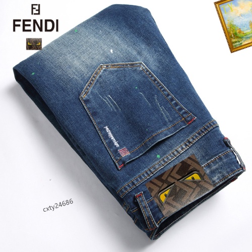 Replica Fendi Jeans For Men #1238342 $48.00 USD for Wholesale