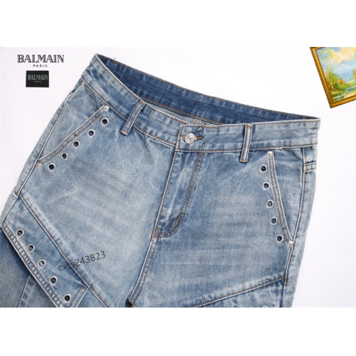 Replica Balmain Jeans For Men #1238375 $42.00 USD for Wholesale