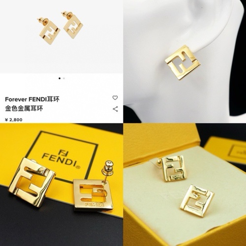 Replica Fendi Earrings For Women #1238697 $25.00 USD for Wholesale