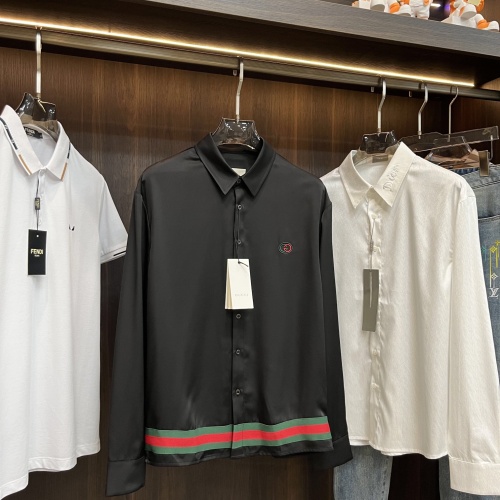 Replica Gucci Shirts Long Sleeved For Men #1239311 $92.00 USD for Wholesale